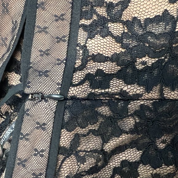 Guess Black Lace Overlay Dress Size 10 - Picture 5 of 12